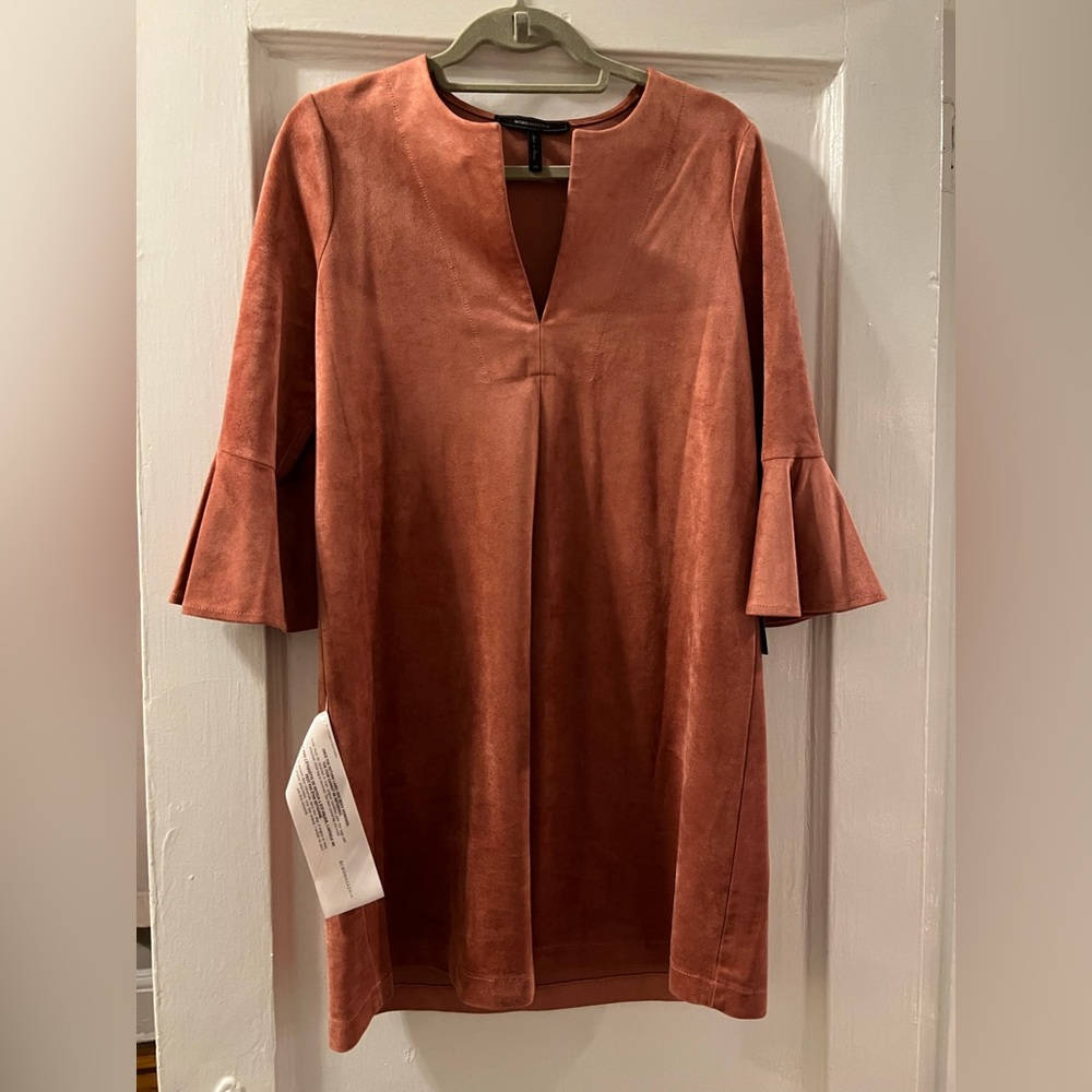 BCBGMaxAzria Terracotta Suede Dress